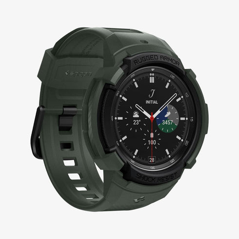 ACS06488 - Galaxy Watch 6 Classic (47mm) Case Rugged Armor Pro in black showing the front
